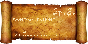 Szávai Enikő névjegykártya